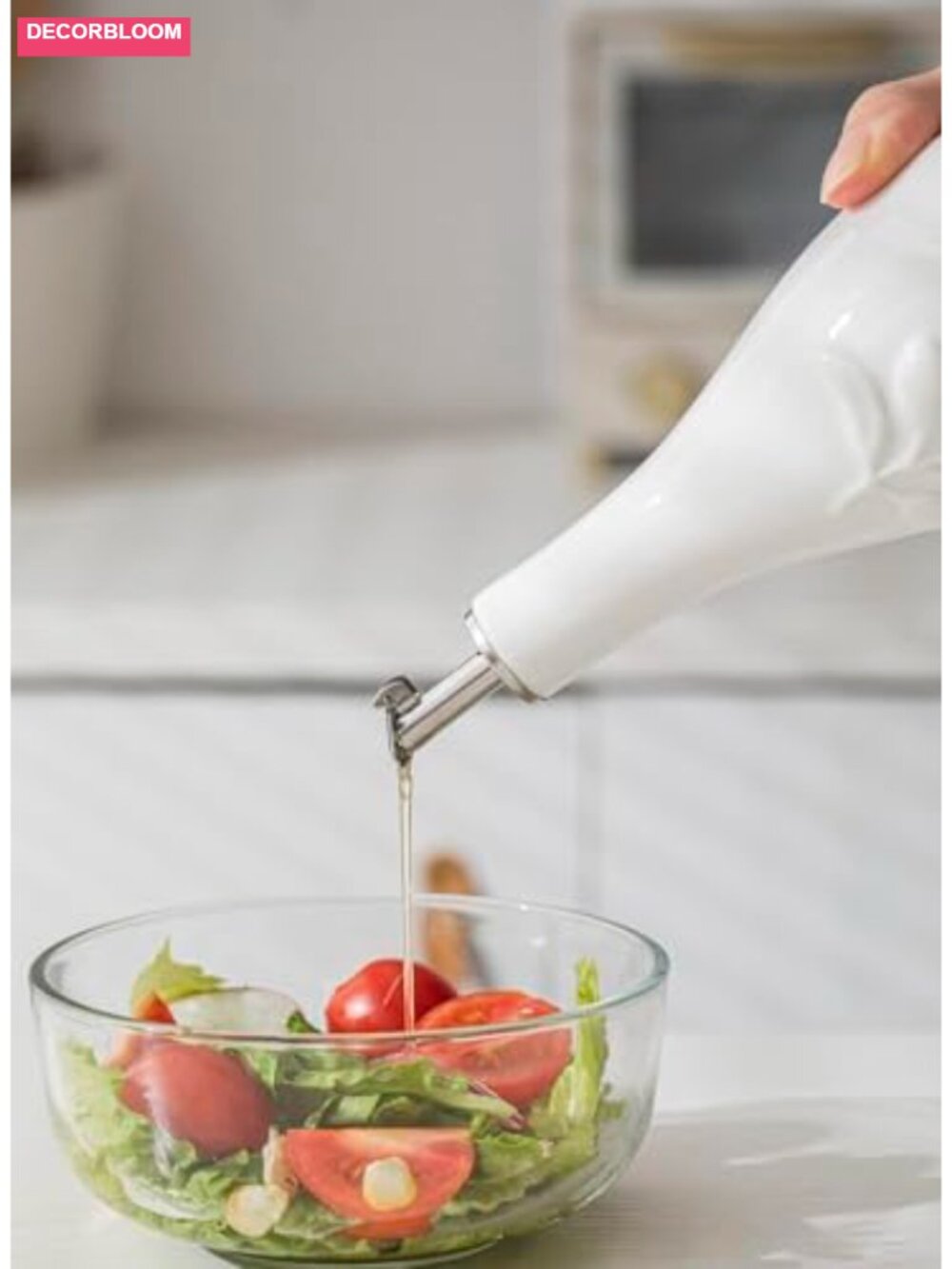 Porcelain Oil and Vinegar Dispenser Set 16oz Leakproof Kitchen Cruet - Picture 3 of 6